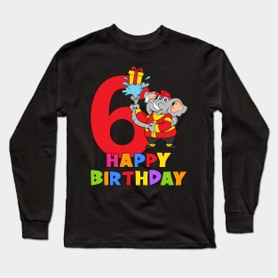 6th Birthday Party 6 Year Old Six Years Long Sleeve T-Shirt